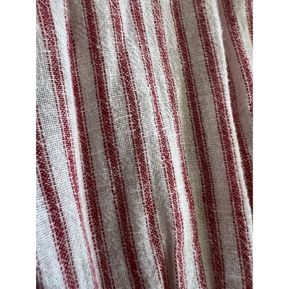RAILS Jasmine Mini Dress Red White Rhone Stripe V Neck Linen Blend XL - Picture 13 of 15
